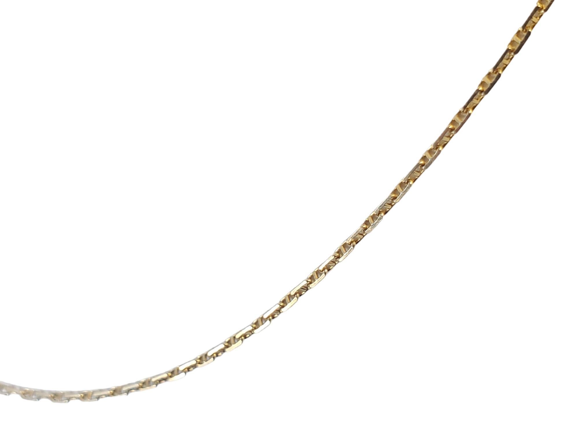 Vintage Italian 14k Chain Yellow Gold Stamped Link Necklace Minimalistic For Sale 3