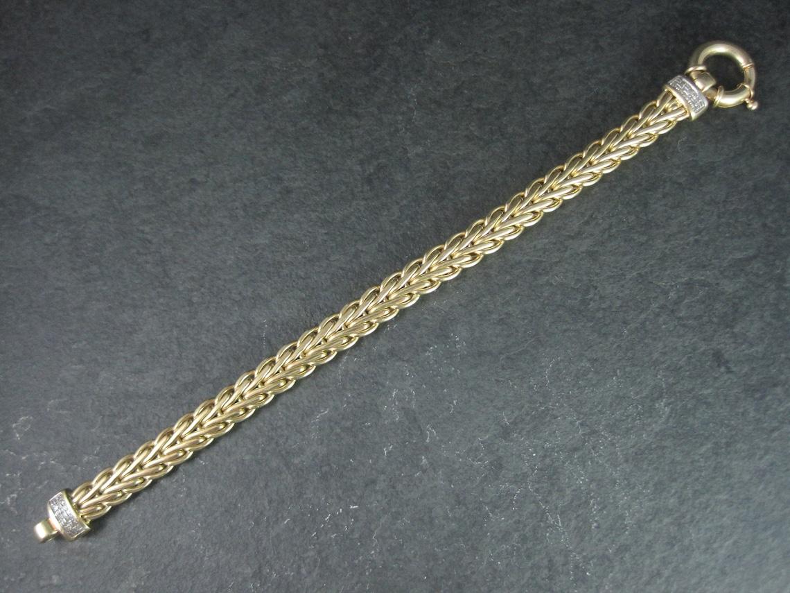 Vintage Italian 14K Diamond Bracelet For Sale 3