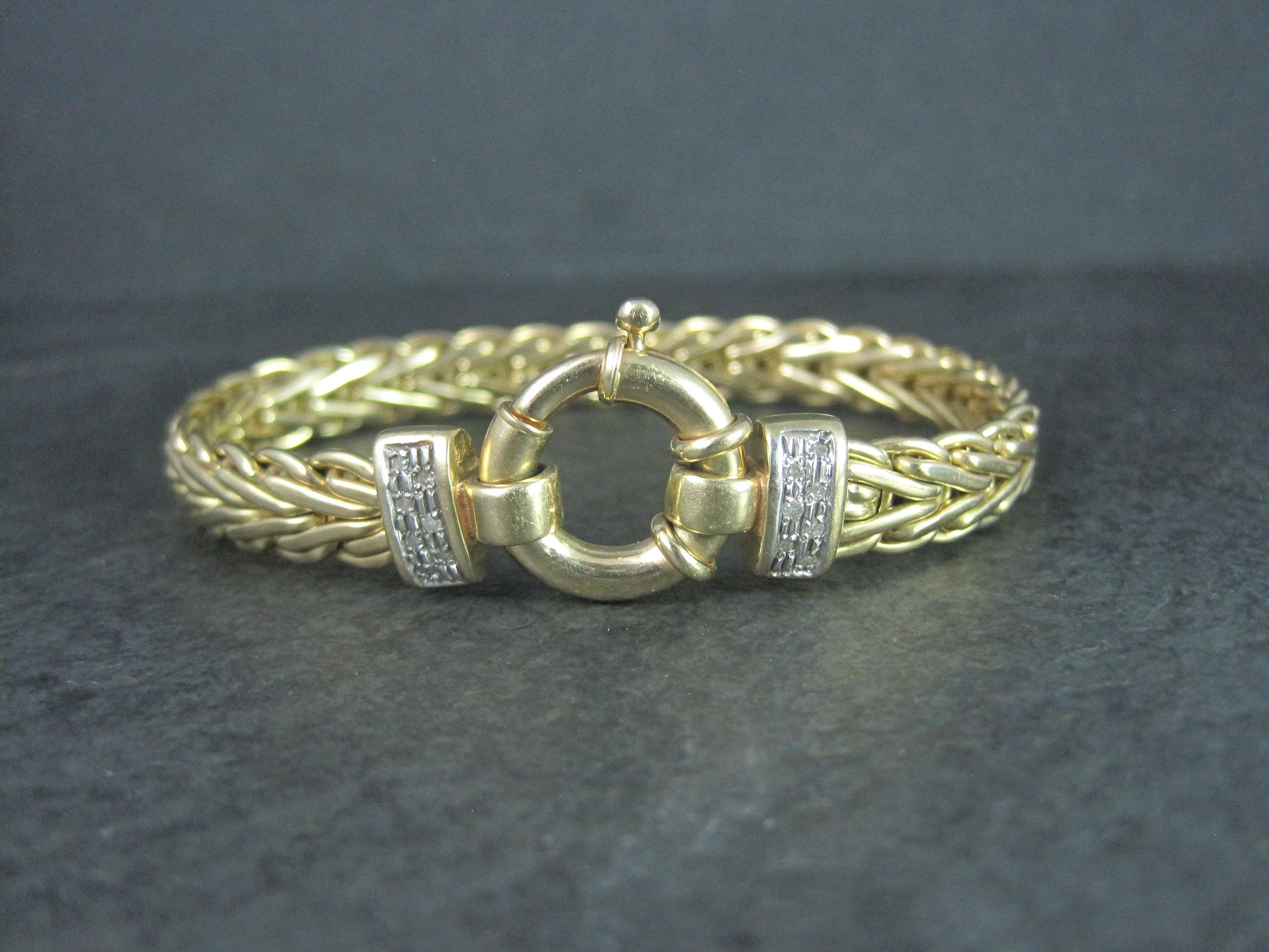 Vintage Italian 14K Diamond Bracelet For Sale 4