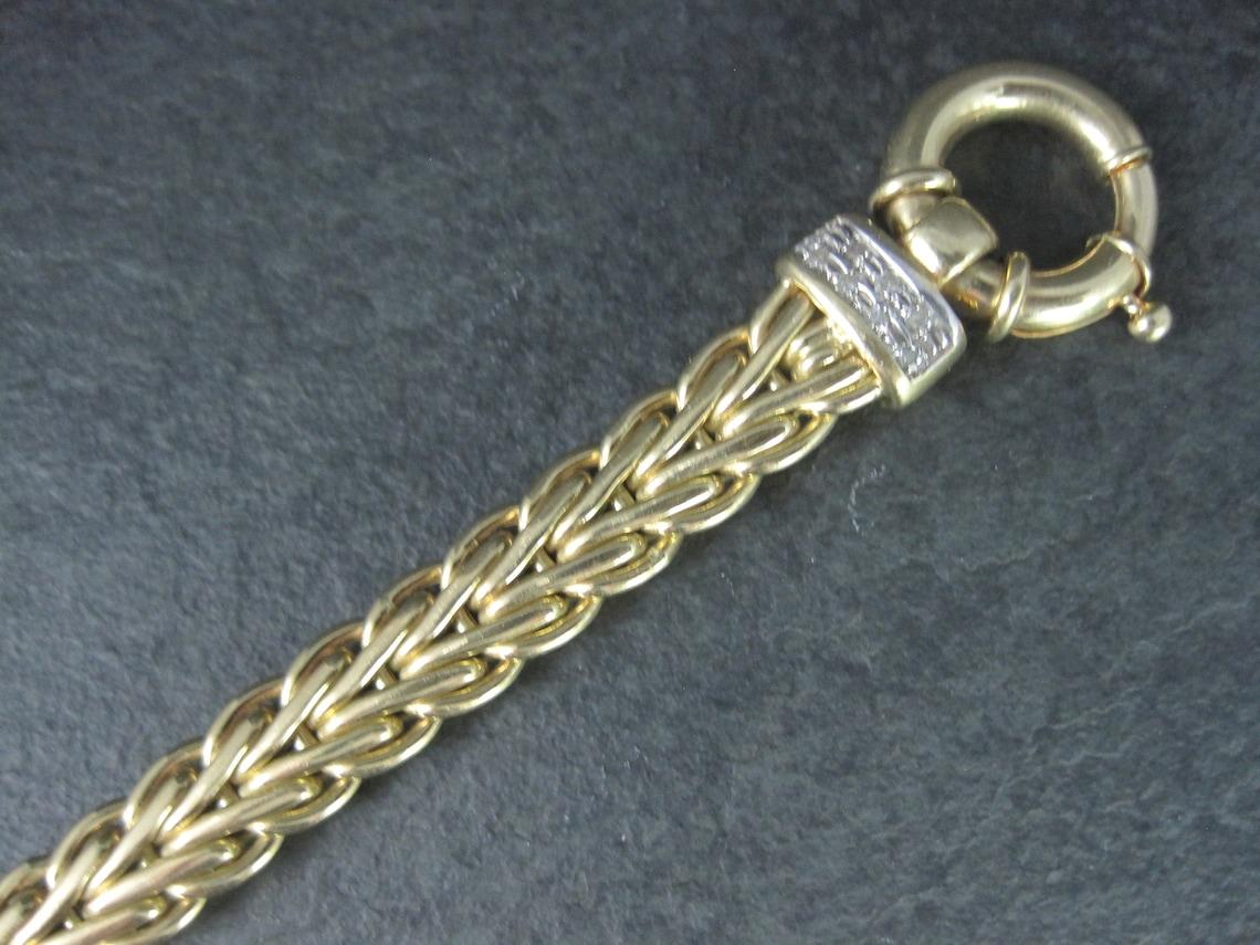 Women's Vintage Italian 14K Diamond Bracelet For Sale