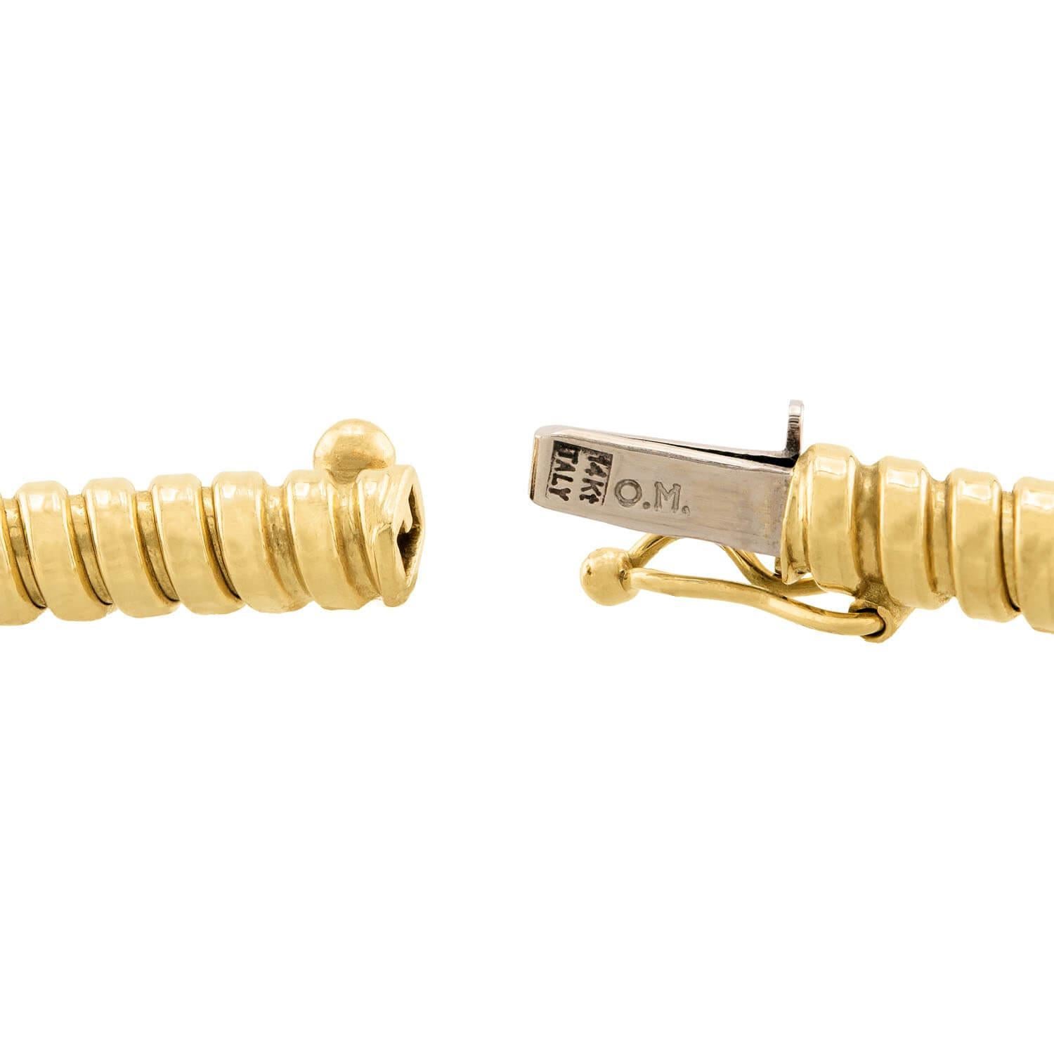 Rétro Collana di tubi del gas vintage in 14k da 16 pollici in vendita