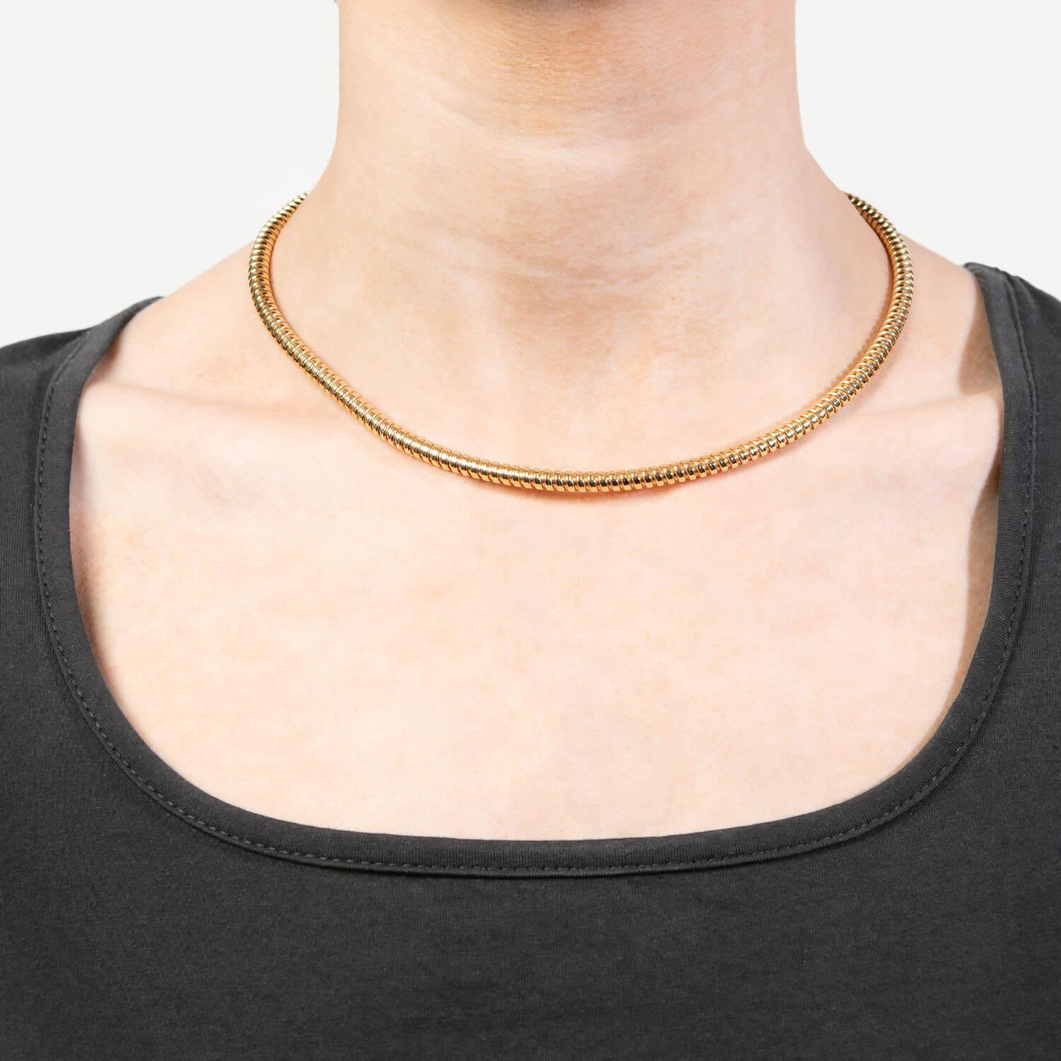 Collana di tubi del gas vintage in 14k da 16 pollici In condizioni buone in vendita a Narberth, PA