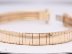 Vintage Italian 14K Gold Flexible Bracelet 7" 7.8mm, 17 Grams Safety Clasp