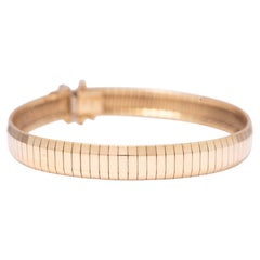 Vintage Italian 14K Gold Flexible Bracelet 7" 7.8mm, 17 Grams Safety Clasp