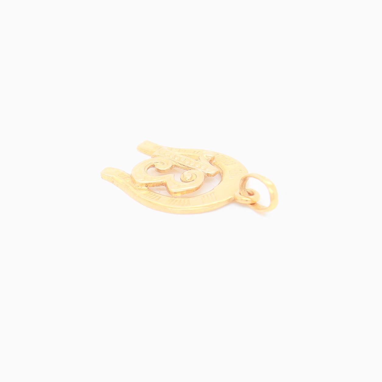 Vintage Italian 14K Gold 'Good Luck' Charm or Pendant For Sale 5