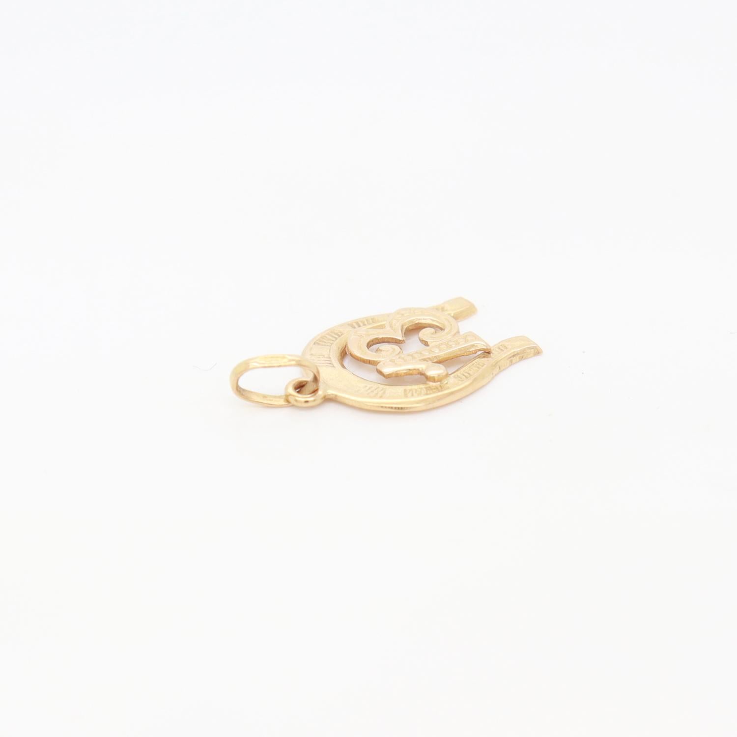 Vintage Italian 14K Gold 'Good Luck' Charm or Pendant For Sale 6