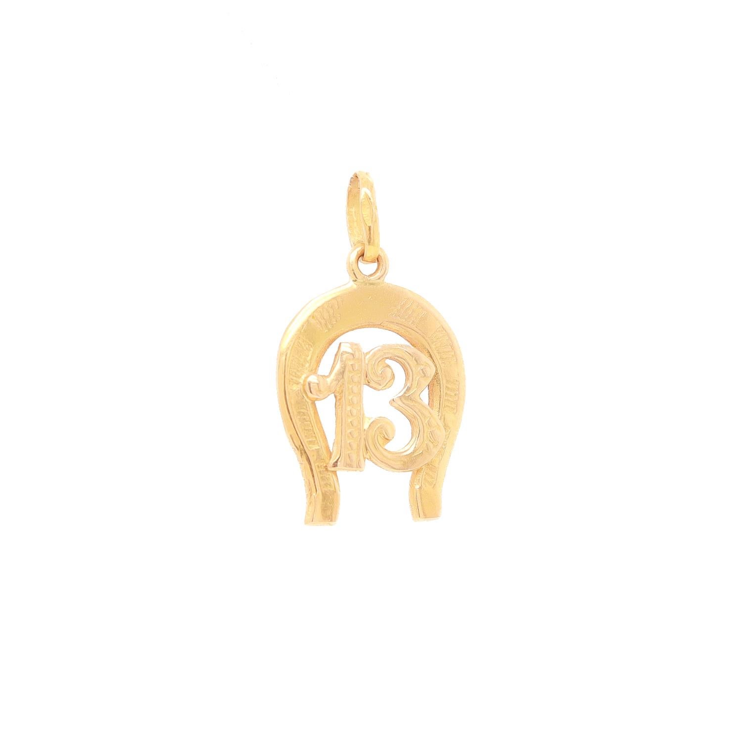 Vintage Italian 14K Gold 'Good Luck' Charm or Pendant In Good Condition For Sale In Philadelphia, PA