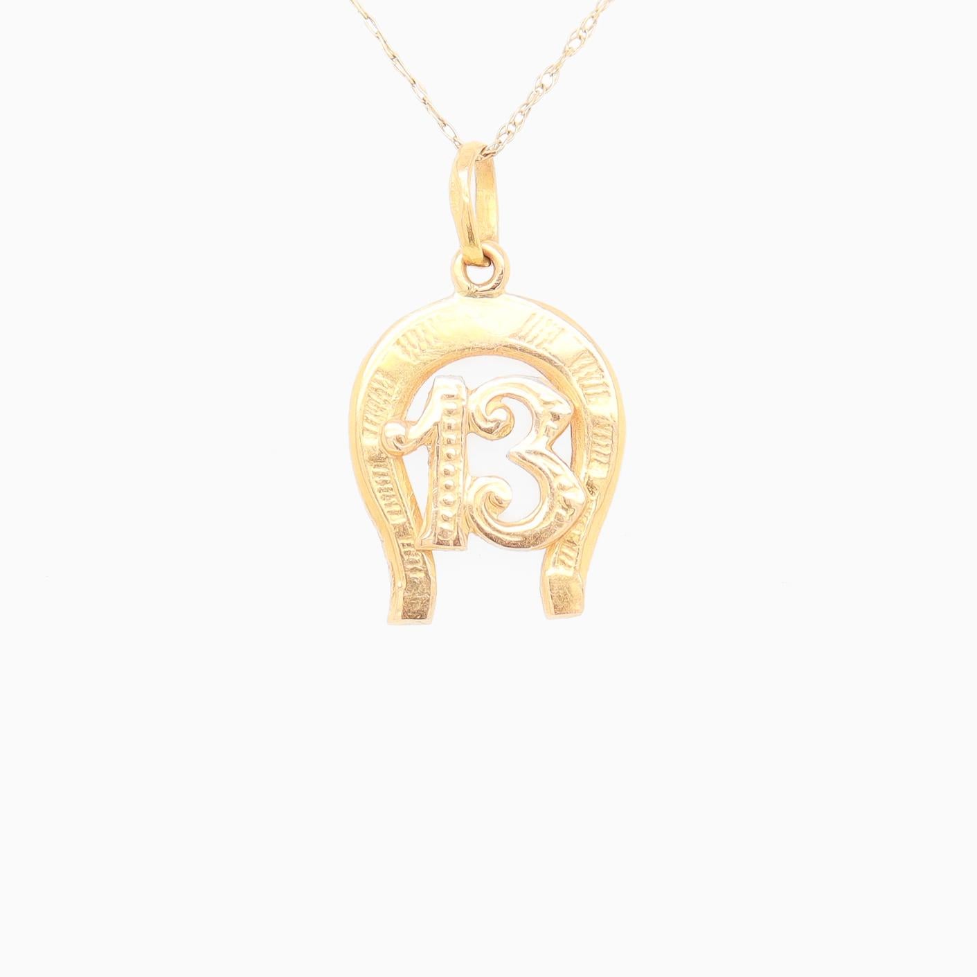 Vintage Italian 14K Gold 'Good Luck' Charm or Pendant For Sale 1