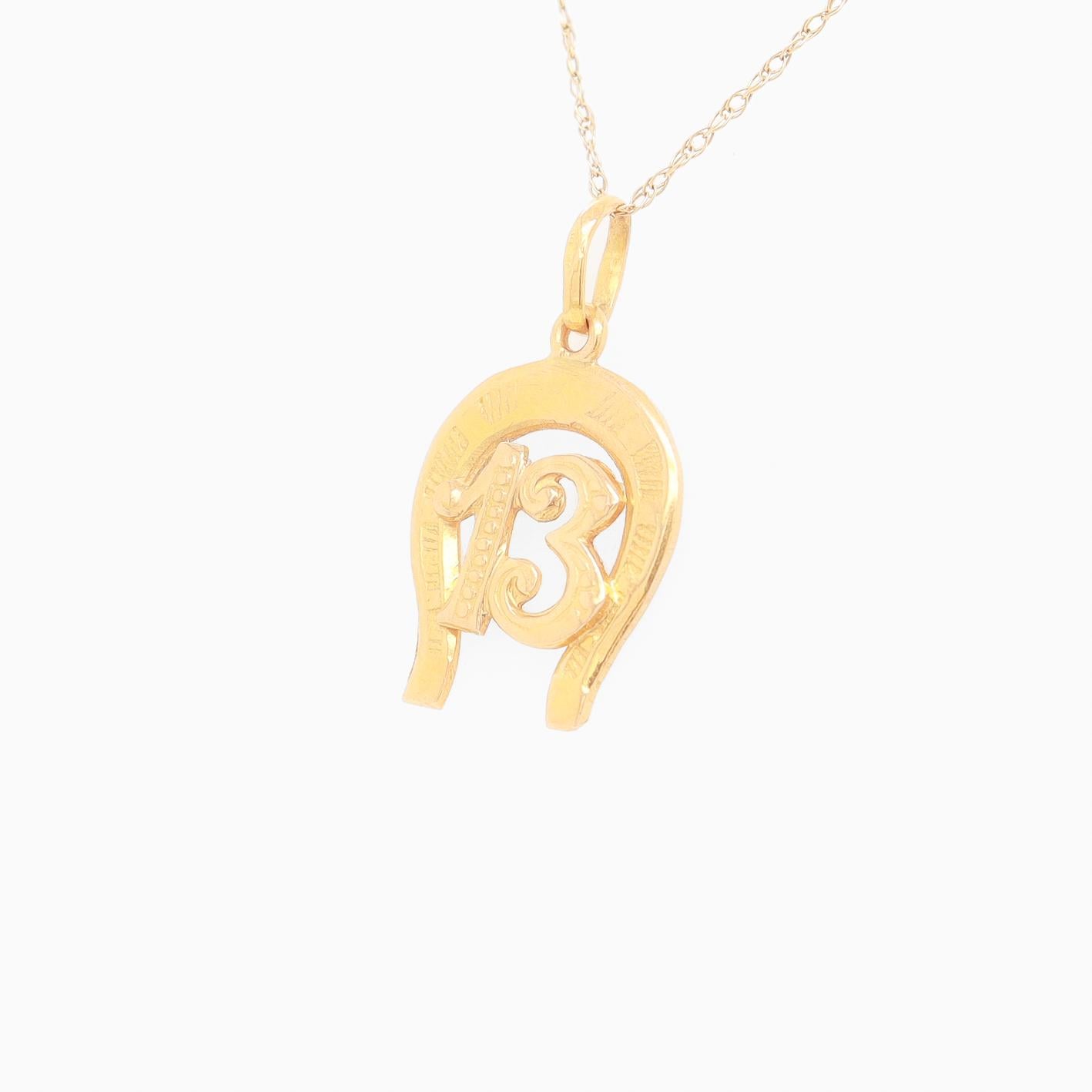 Vintage Italian 14K Gold 'Good Luck' Charm or Pendant For Sale 2