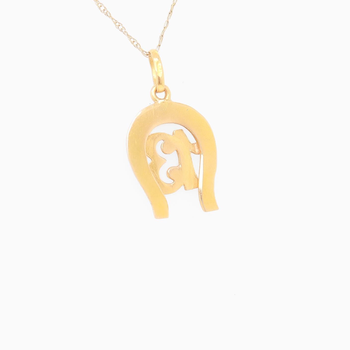 Vintage Italian 14K Gold 'Good Luck' Charm or Pendant For Sale 3