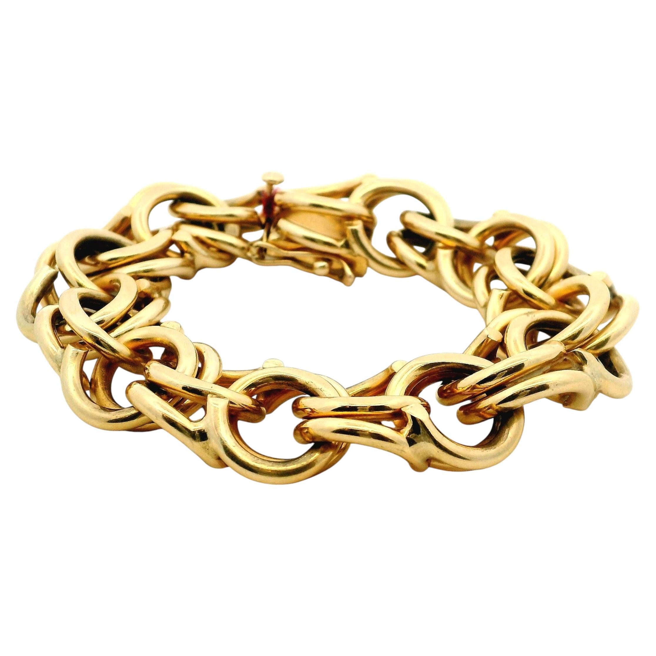 Vintage Buccellati 18K Gold Satin Torsade Wide Bracelet at 1stDibs