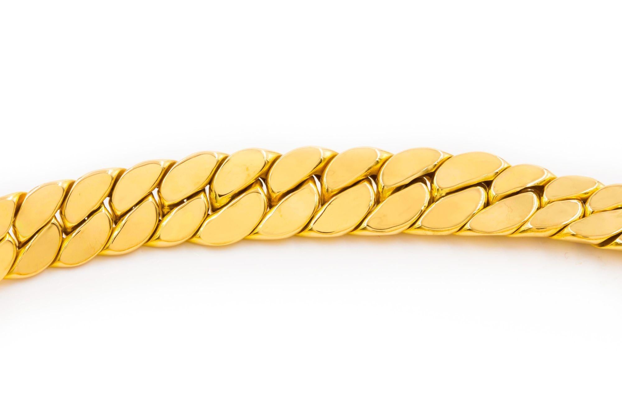 Vintage Italian 14k Gold Herringbone Graduated Chain Link Necklace 5