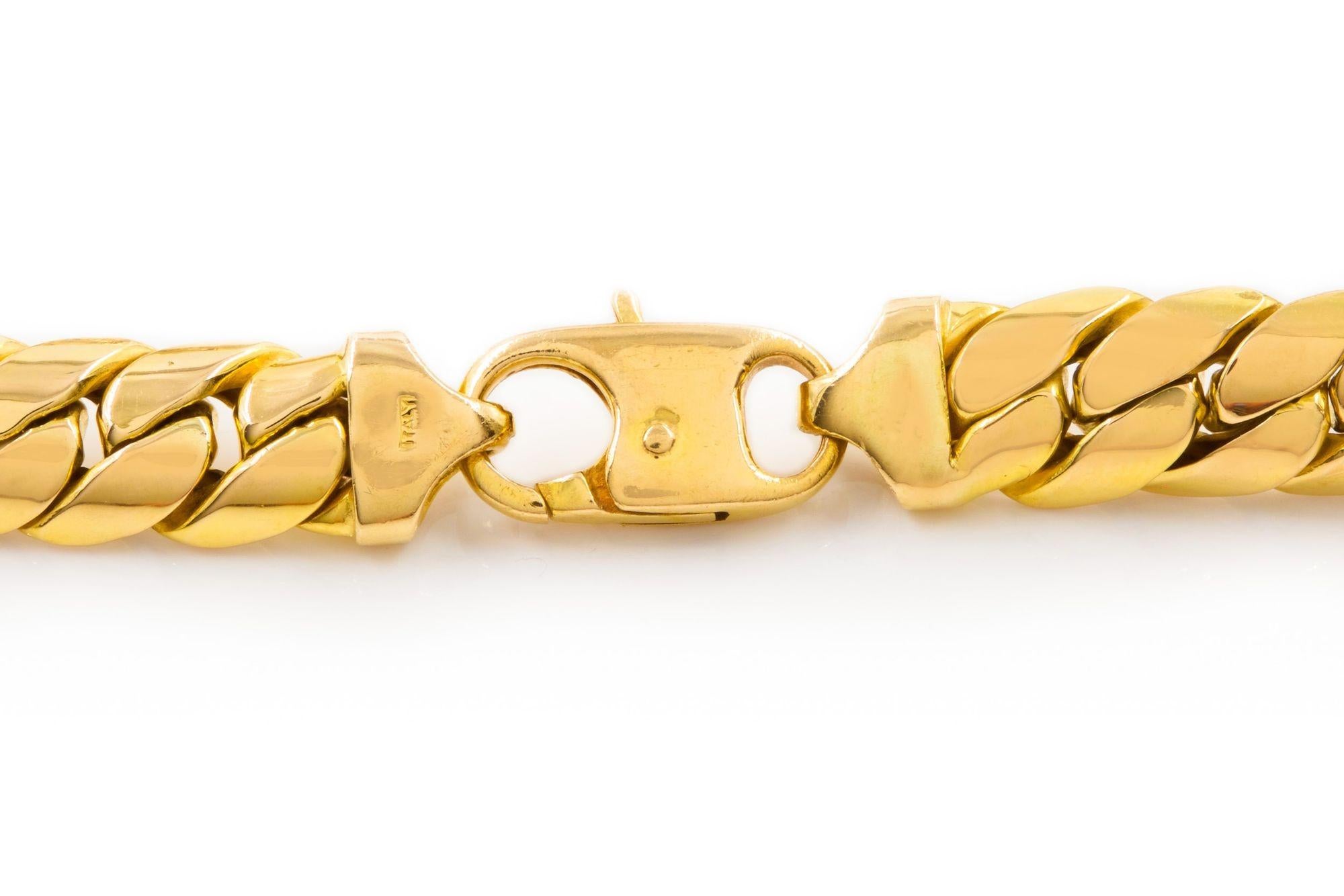 Vintage Italian 14k Gold Herringbone Graduated Chain Link Necklace 6