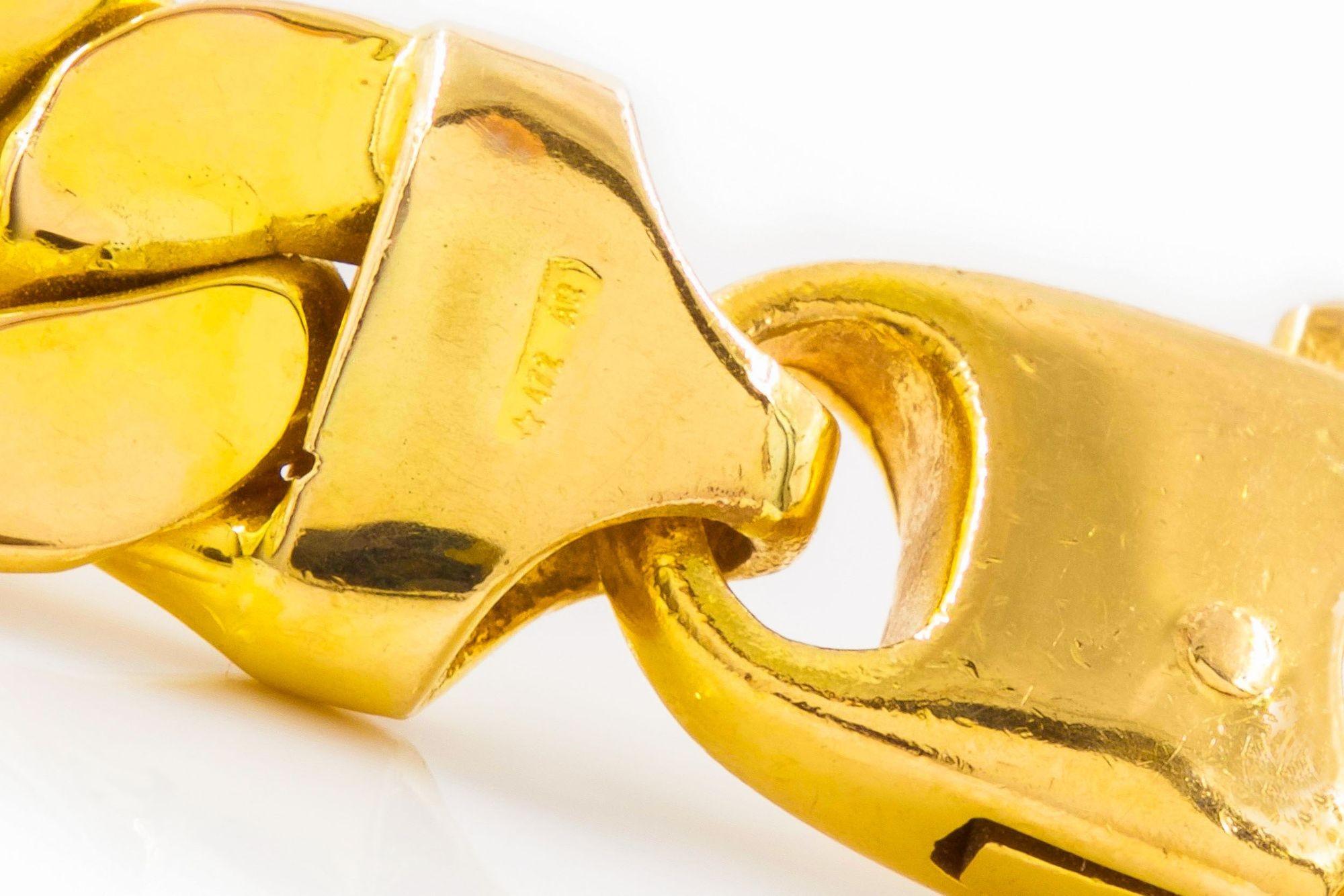 Vintage Italian 14k Gold Herringbone Graduated Chain Link Necklace 7