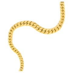 Vintage Italian 14k Gold Herringbone Graduated Chain Link Necklace