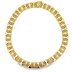 Vintage Italian 14K Gold Sculptural Modernist Link Necklace, Heavy 62 Grams