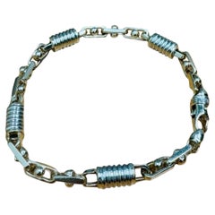 Vintage Italian 14K Gold Two-Tone Men’s 8mm Bracelet Fancy High-End Design