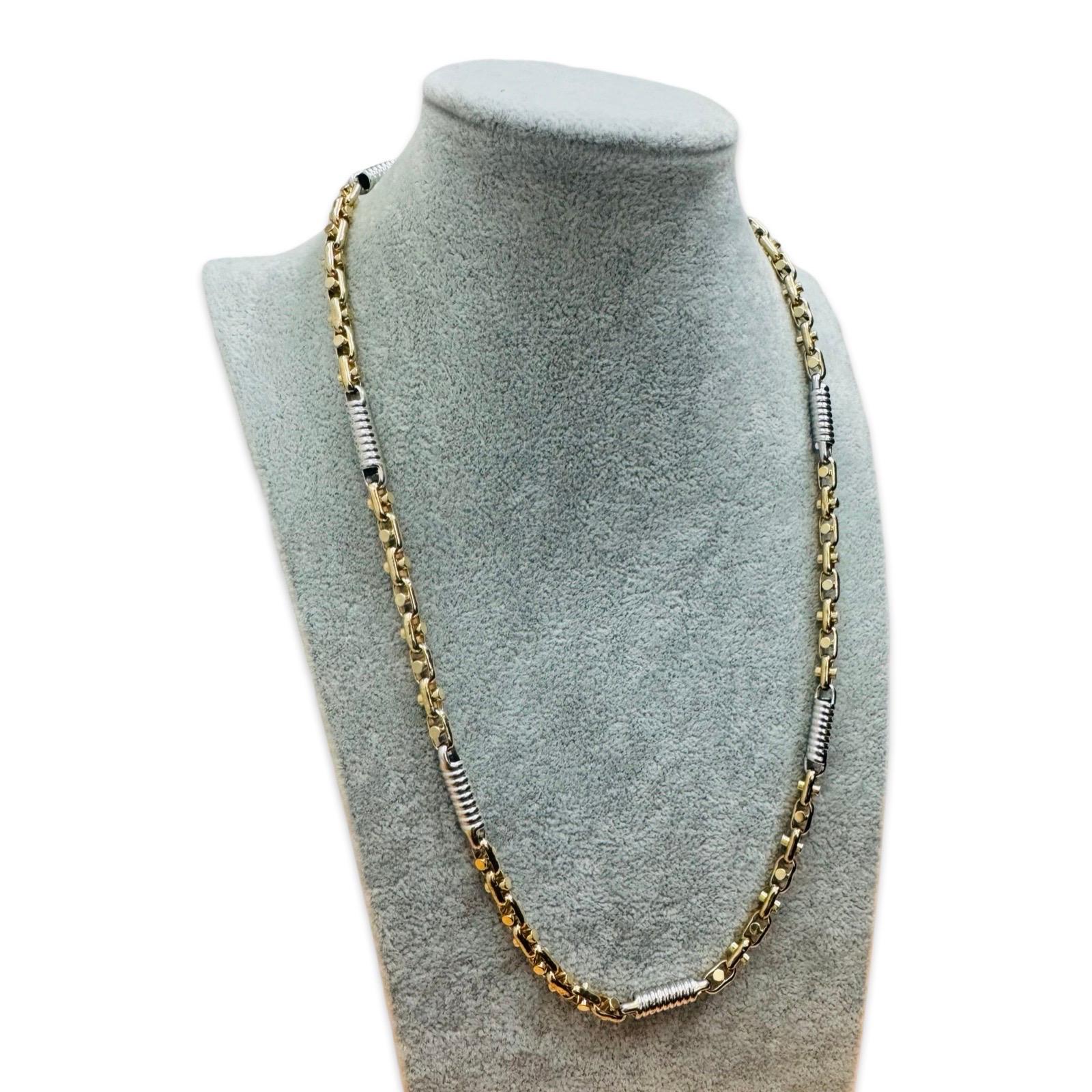 Vintage Italian 14K Gold Two-Tone Men's Fancy 5.65mm Chain