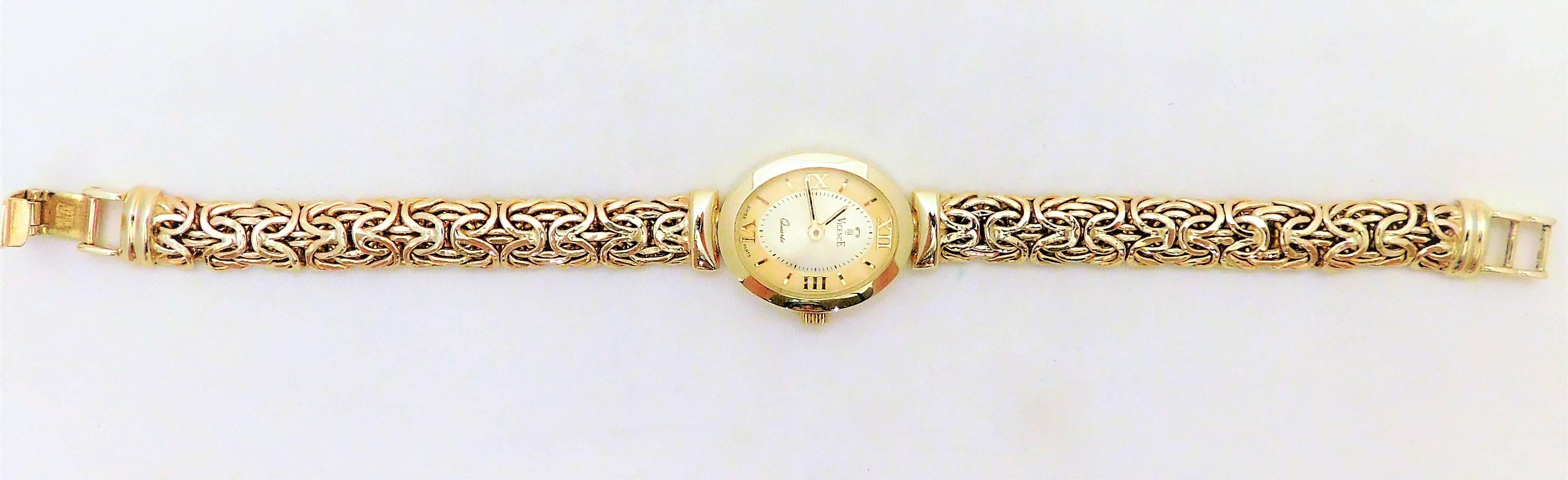 Vicence Ladies yellow gold Vintage quartz Wristwatch 1