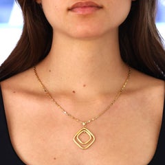 Vintage Italian 14k Gold Vintage Articulating Pendant Necklace
