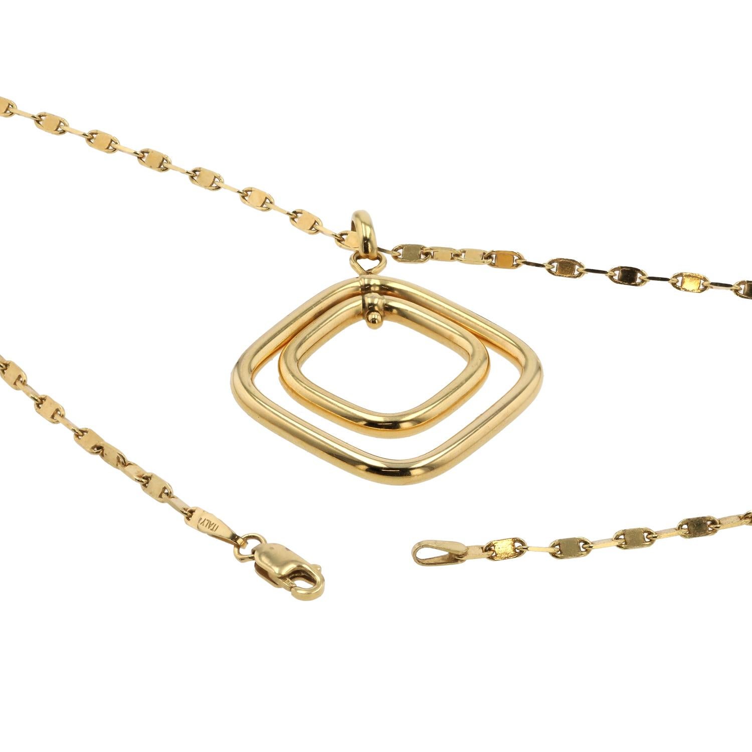 Contemporain Collier pendentif articulé vintage italien en or 14k en vente