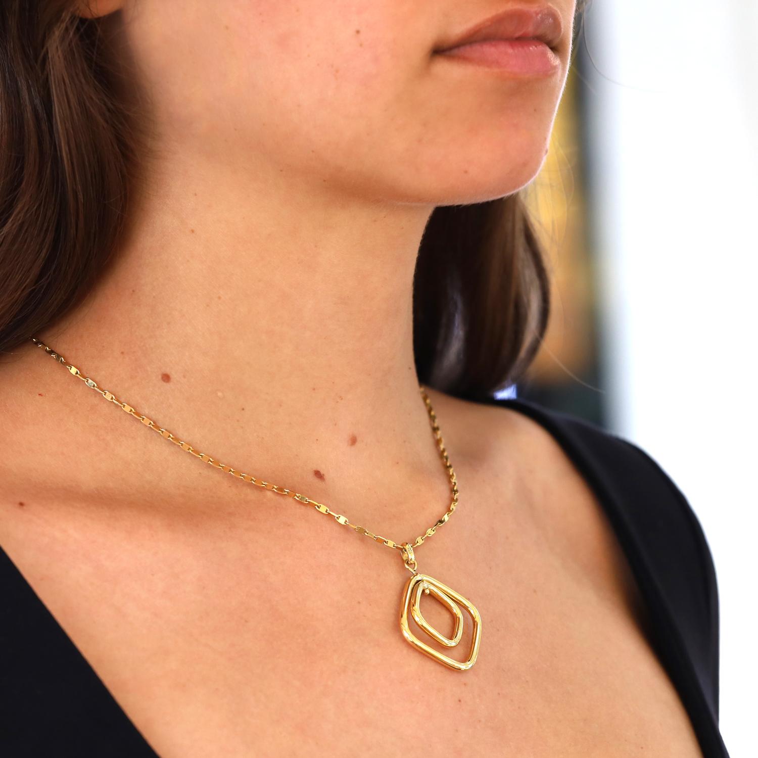 Collier pendentif articulé vintage italien en or 14k Bon état - En vente à Santa Barbara, CA
