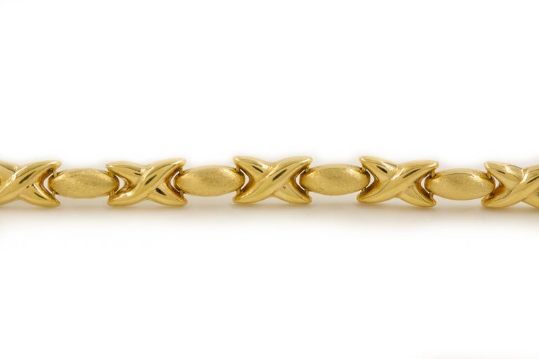Vintage Italian 14K Gold "X and O" Necklace For Sale at 1stDibs x and
