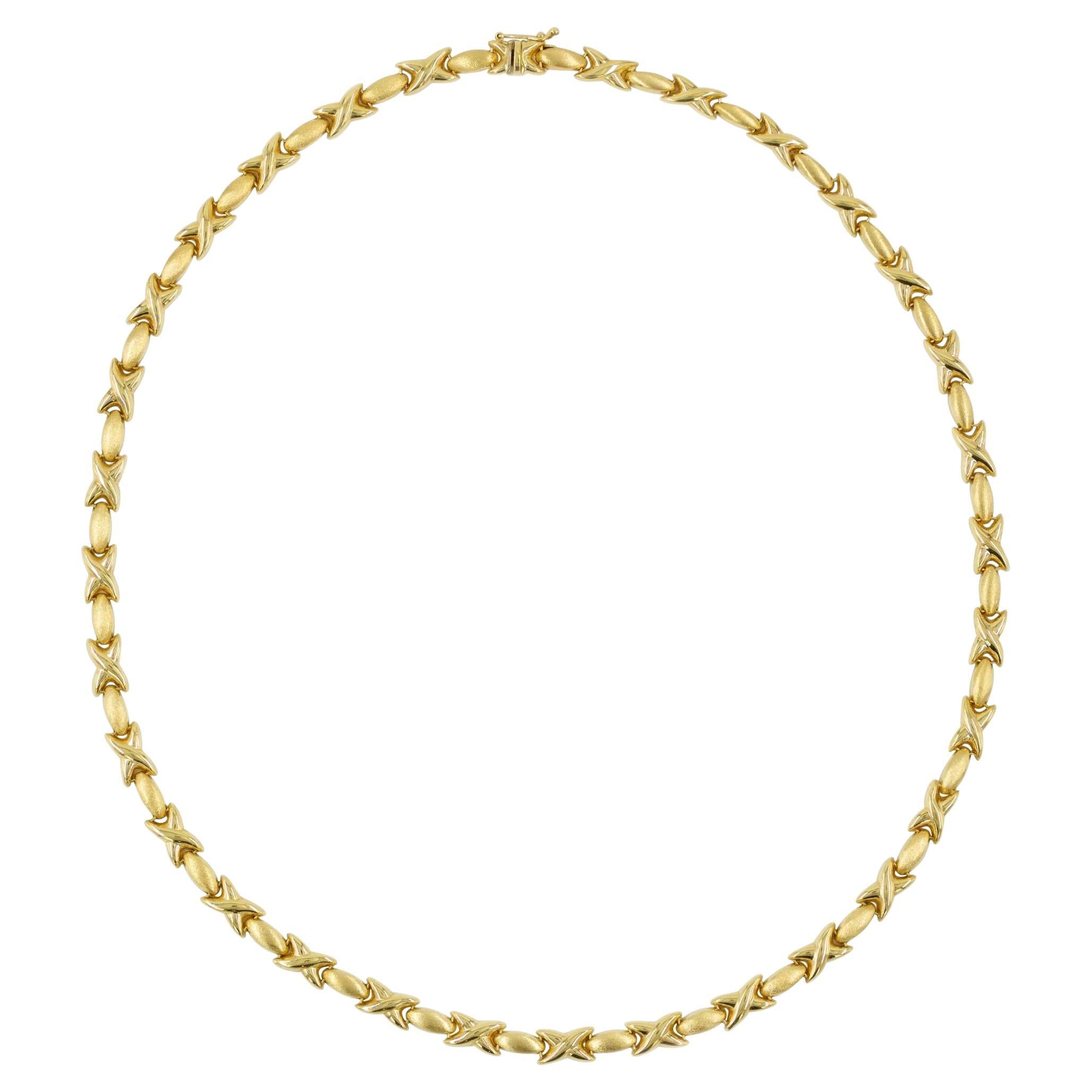 Vintage Italienisch 14K Gold "X & O" Halskette