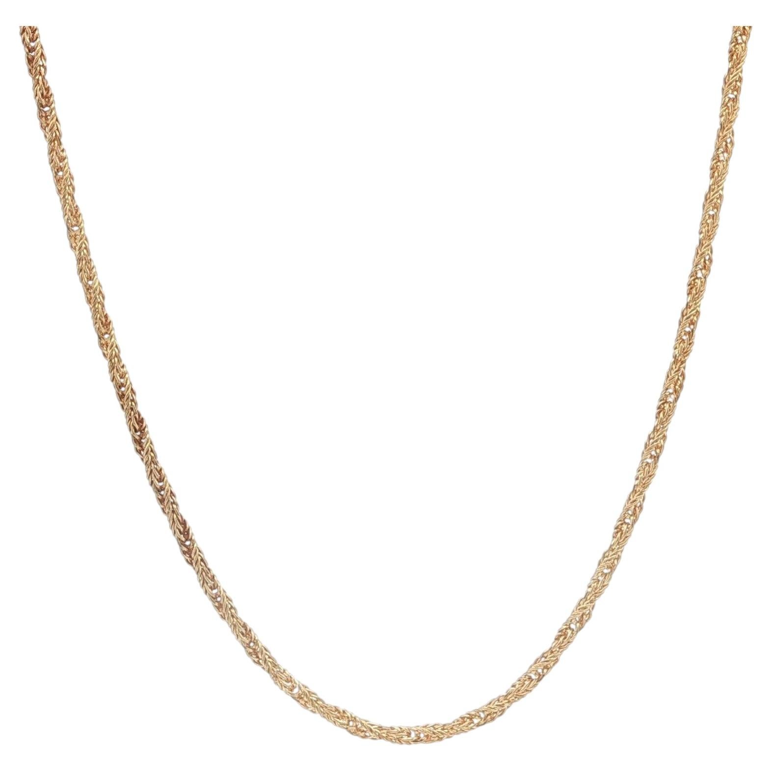 Vintage Italian 14k Yellow Gold 15.5" Rope Link Chain w/ Spring Ring Clasp
