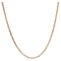 Catena vintage italiana in oro giallo 14k con maglie a corda, lunghezza 15,5", con chiusura ad anello a molla