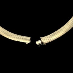 Vintage Italian 14k Yellow Gold 16" Flexible 8.1mm Omega Link Chain Necklace