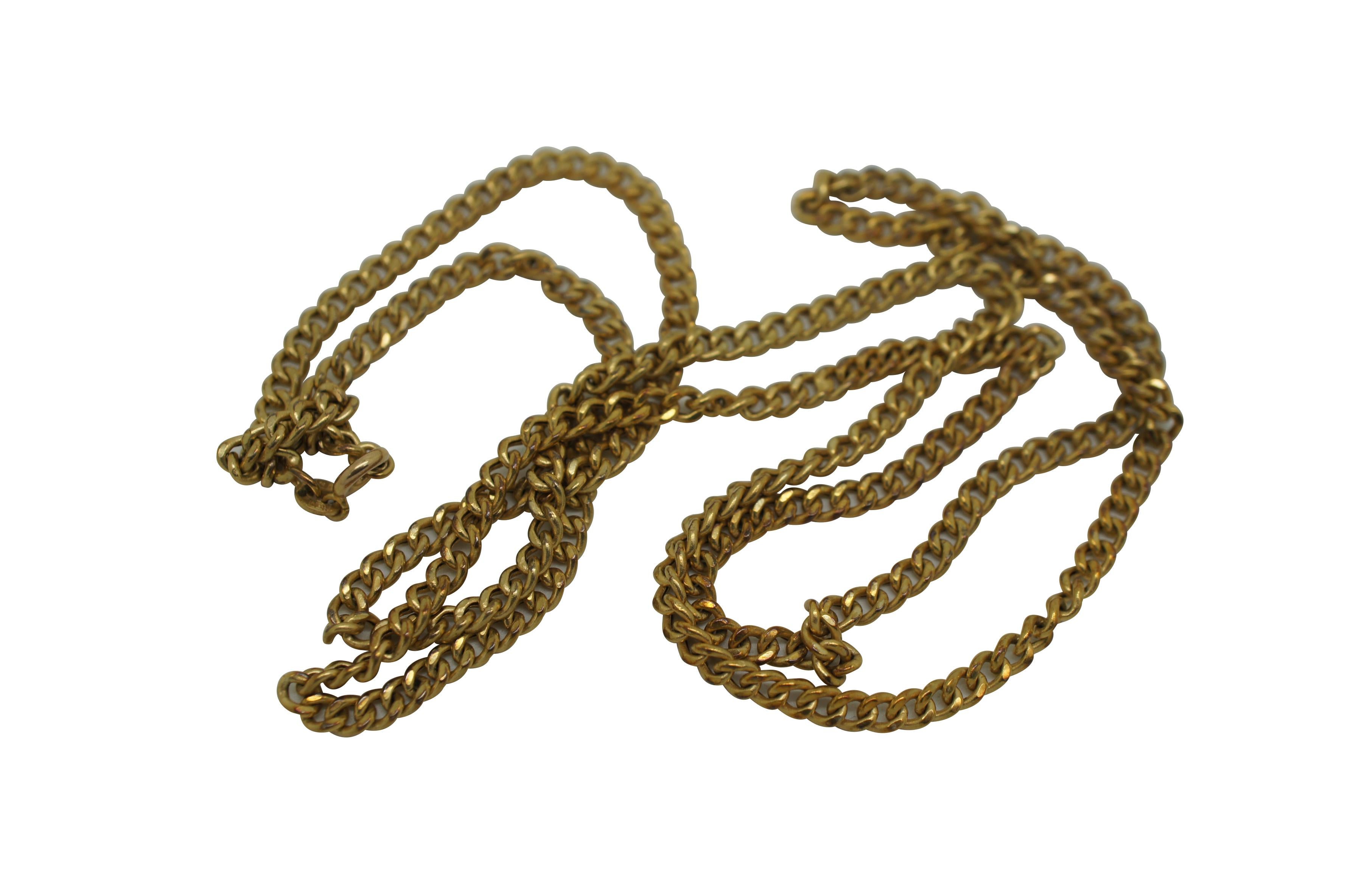 Vintage 14K / 585 yellow gold curb chain with spring ring clasp. Made in Italy.

Dimensions:
Chain Length - 30