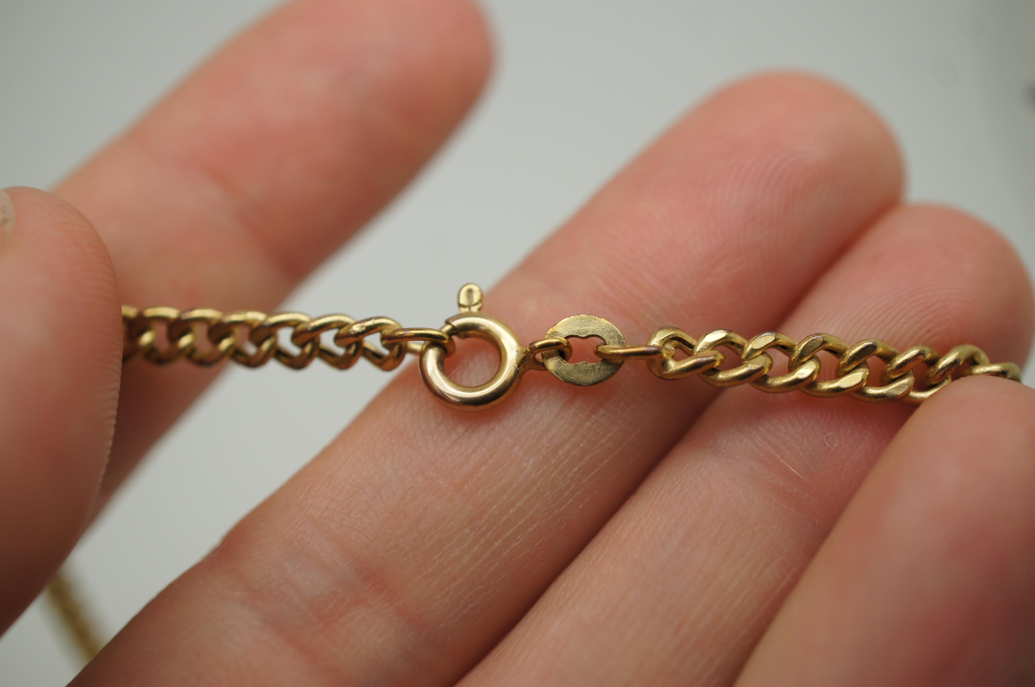 Vintage Italian 14K Yellow Gold Curb Link Chain Neckalce Italy 12g 30