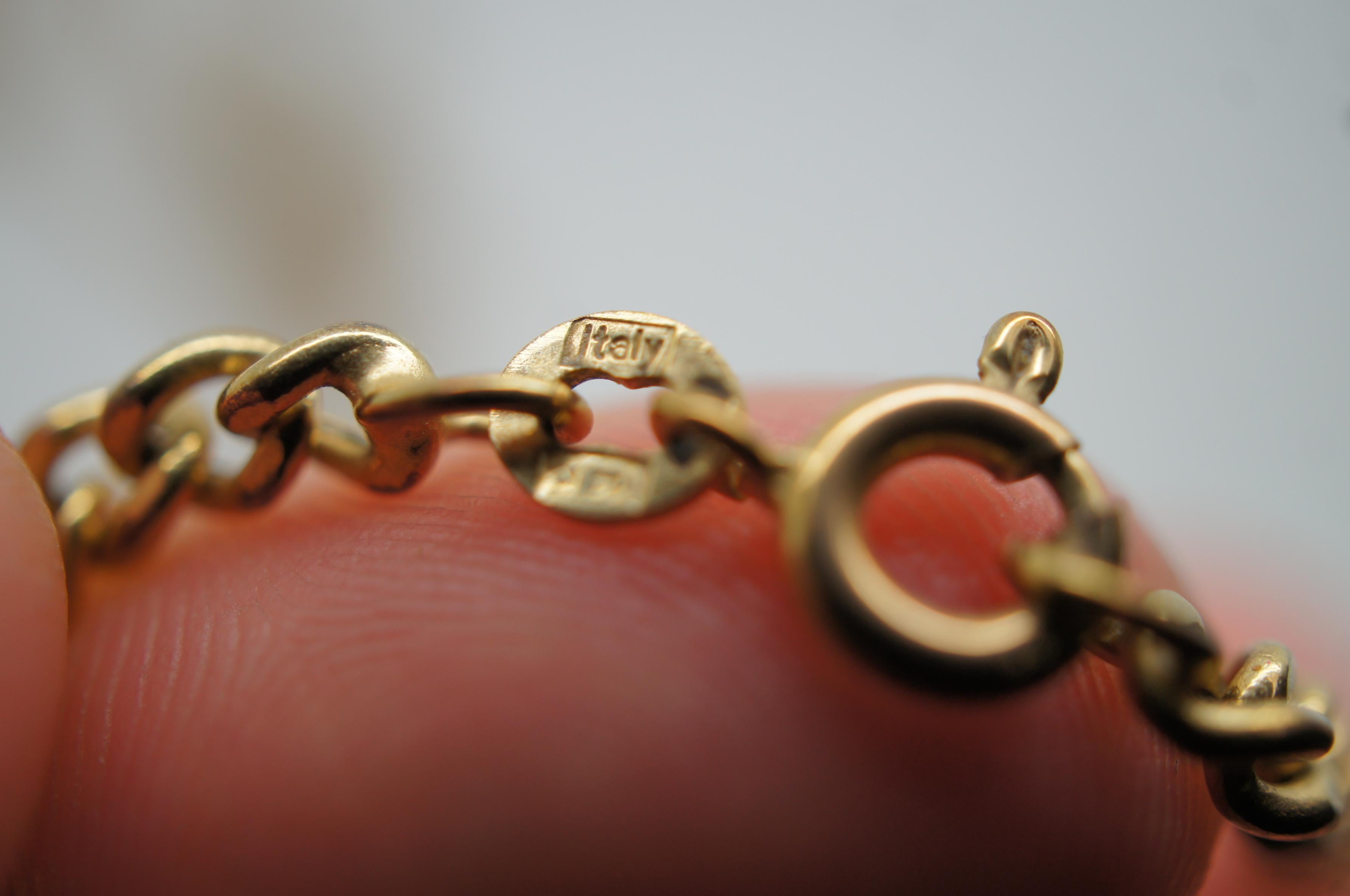 Italienische 14 Karat Gelbgold geschwungene Gliederkette Halskette Italien 12g 30