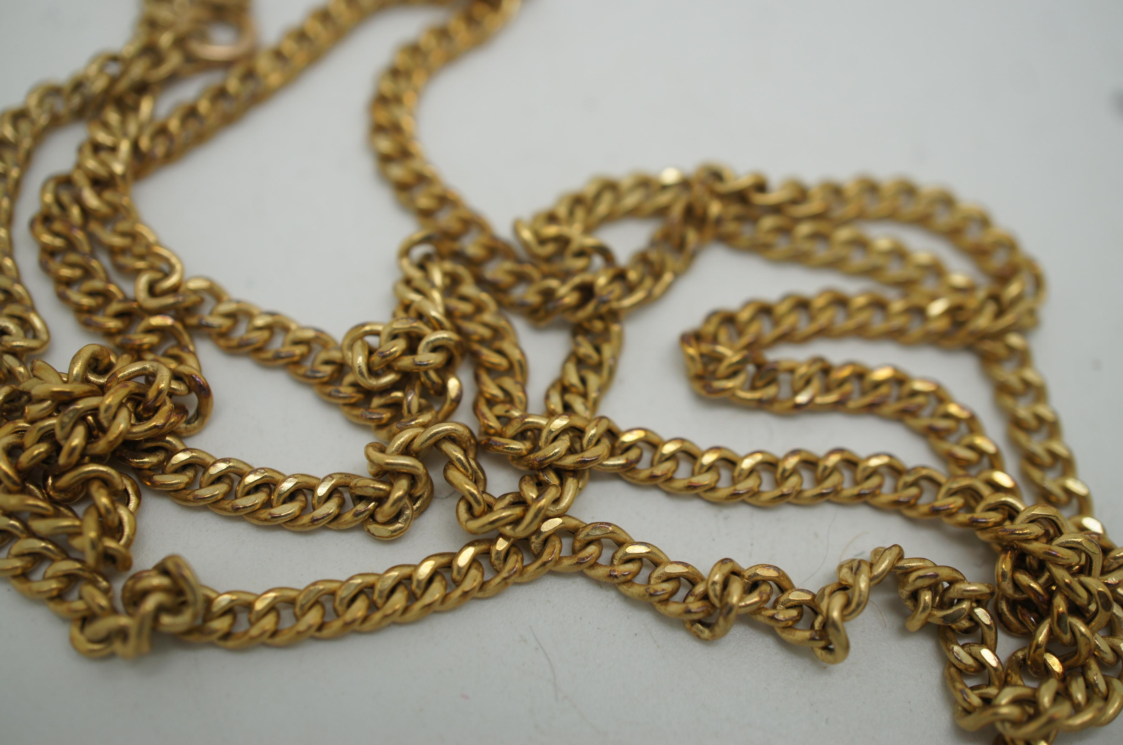 Vintage Italian 14K Yellow Gold Curb Link Chain Neckalce Italy 12g 30
