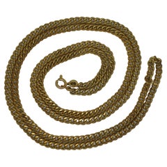 Italienische 14 Karat Gelbgold geschwungene Gliederkette Halskette Italien 12g 30" Vintage