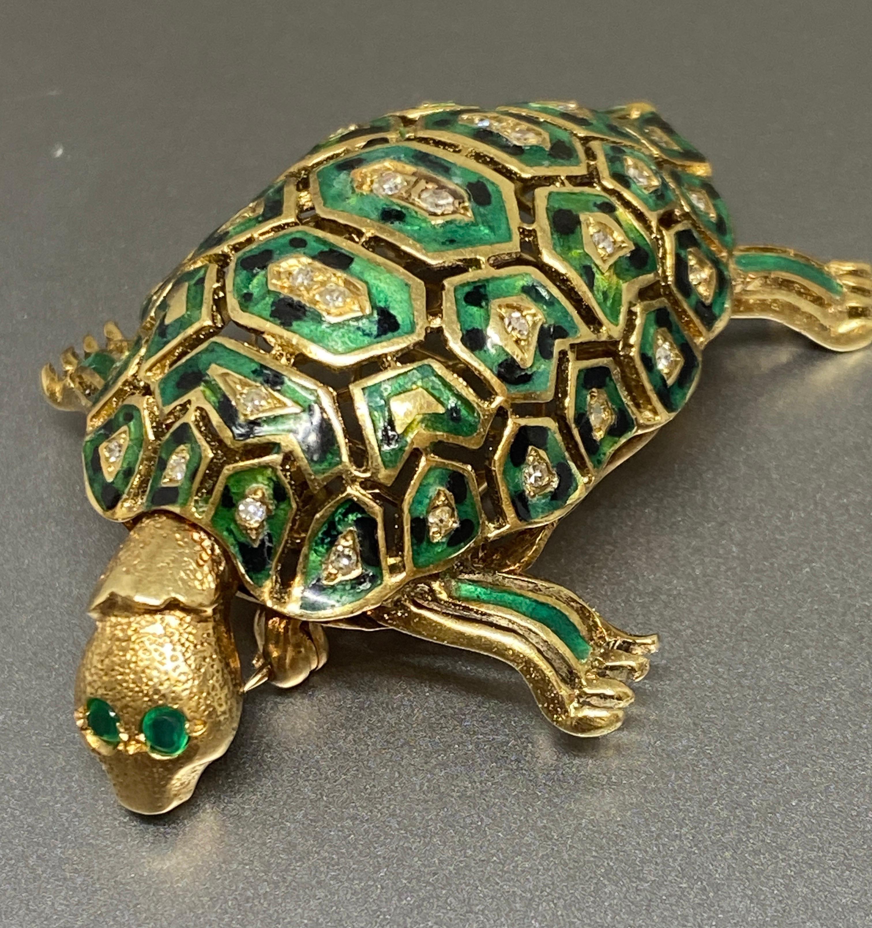 vintage turtle brooch pin