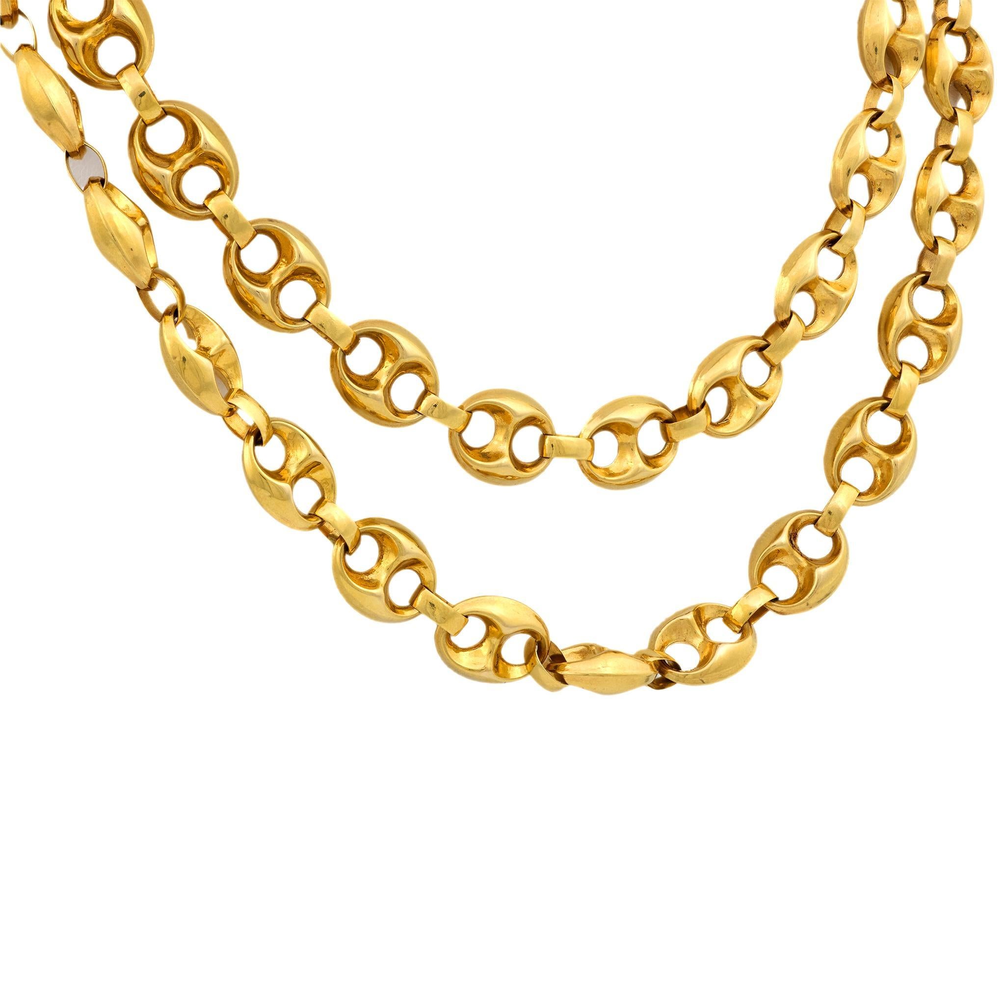 Moderno Catena Marin d'epoca in oro giallo 14 carati in vendita