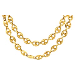 Cadena marinera italiana vintage de oro amarillo de 14 quilates