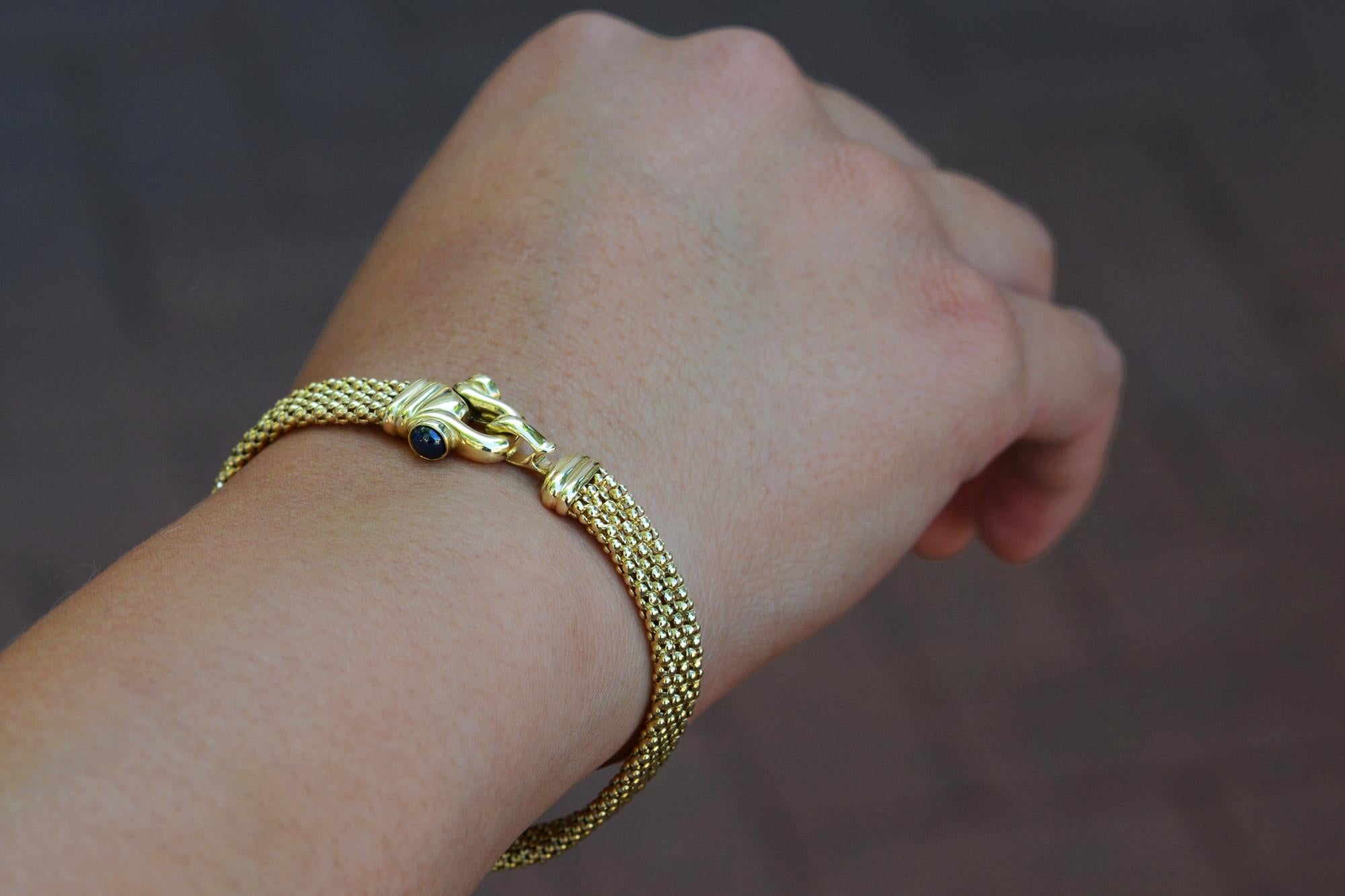 Contemporain Bracelet italien vintage en or jaune 14 carats en vente