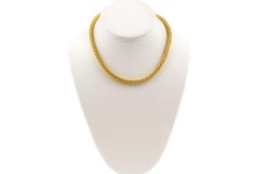 Vintage Italian 14k Yellow Gold Mesh Choker Necklace