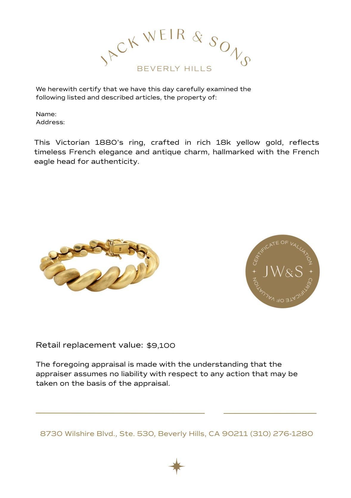 Vintage Italian 14k yellow gold twisted bracelet For Sale 2