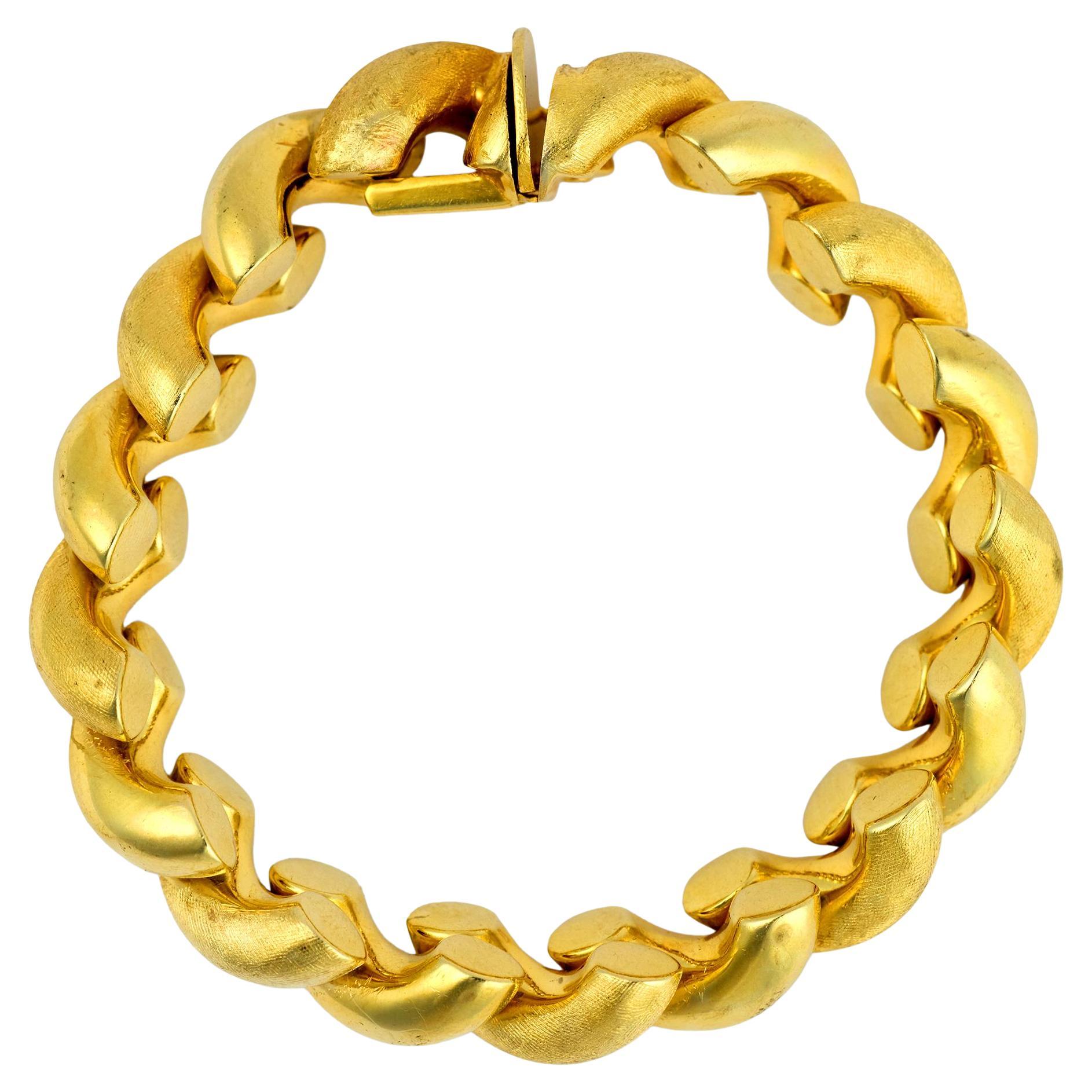 Vintage Italian 14k yellow gold twisted bracelet