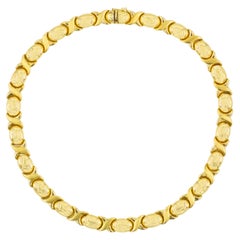 Vintage Italian 14K Yellow Gold "X & O" Necklace