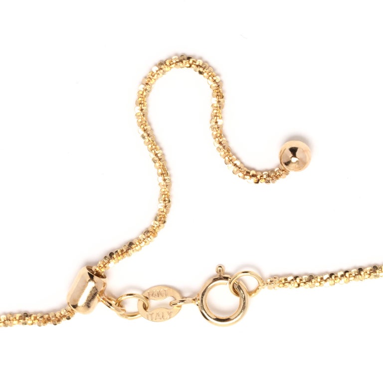 Vintage Italian 14KT Yellow Gold Sparkle Rope Chain Necklace For Sale