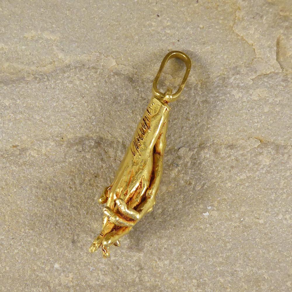 Vintage Italian 18 Carat Yellow Gold Lovers Pendant 2