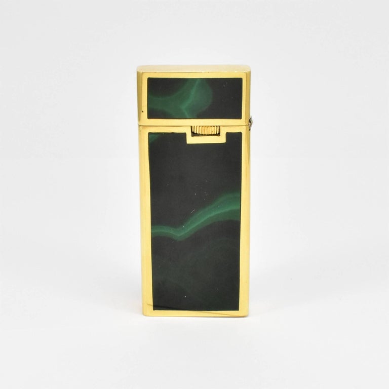 Vintage Italian 18Karat Gold and Polished Malachite Cigarette or Cigar