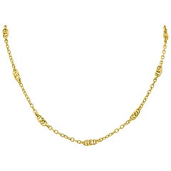 Vintage Italian 18 Karat Gold Long Chain Necklace