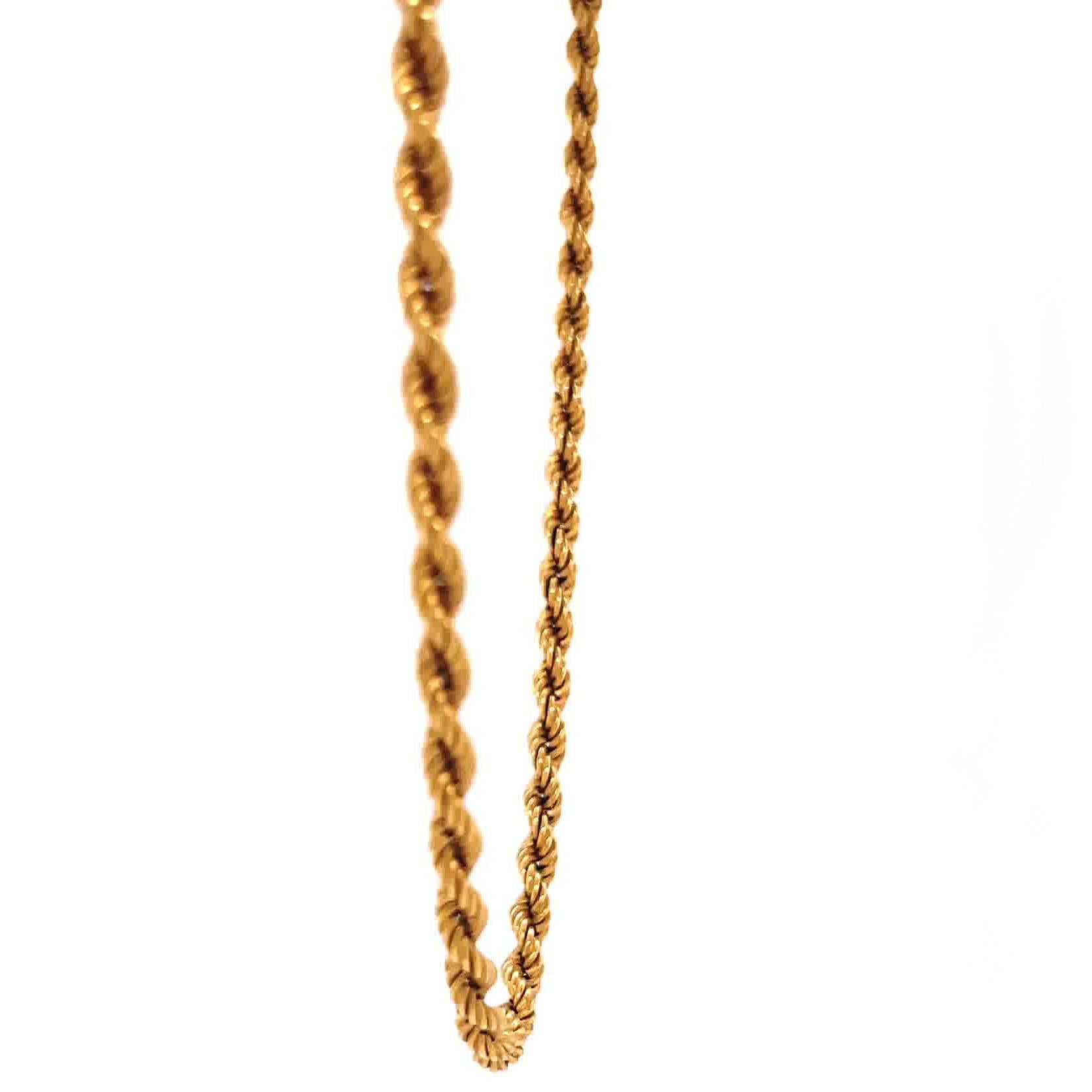 18 karat gold rope necklace