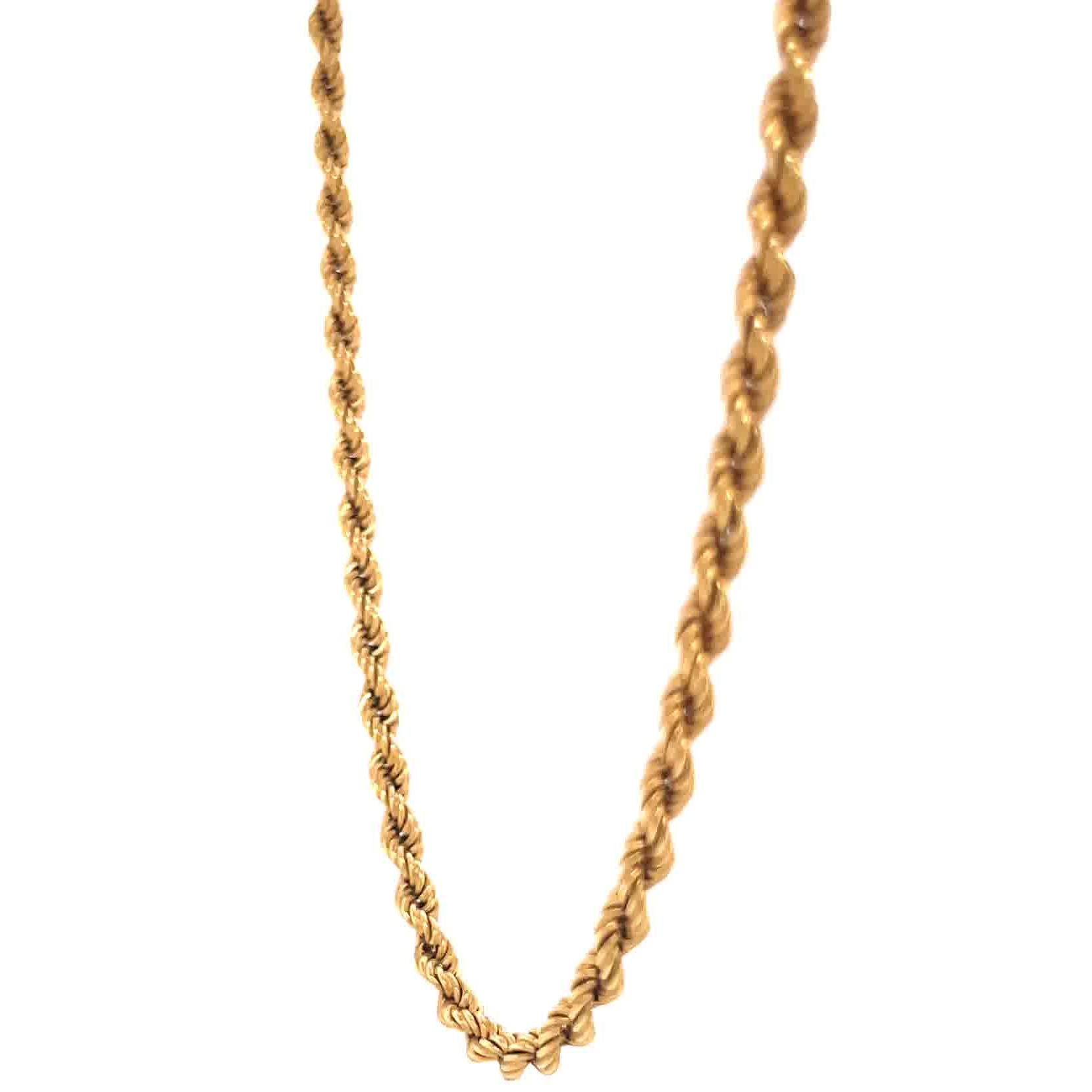 Vintage Italian 18 Karat Gold Rope Chain In Good Condition In Beverly Hills, CA